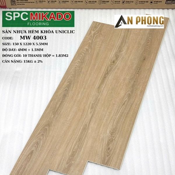 Sàn nhựa giả gỗ 5.5mm MW4003