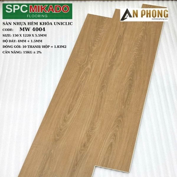 Sàn nhựa giả gỗ 5.5mm MW4004