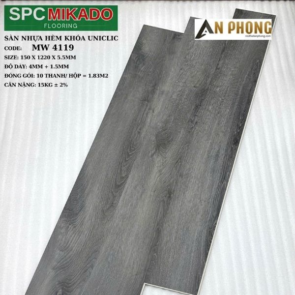 Sàn nhựa giả gỗ 5.5mm MW4119 