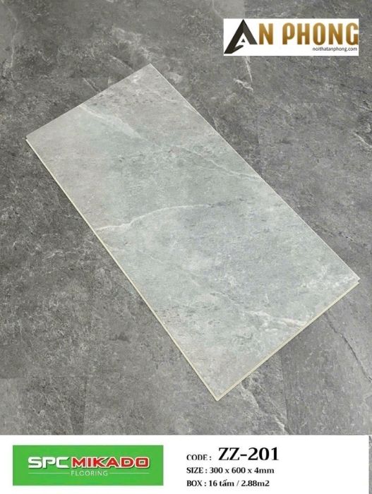 Sàn nhựa giả đá hèm khoá 4mm ZZ-201