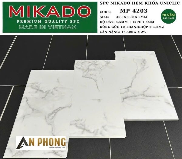 Sàn nhựa giả đá hèm khoá 6mm MP 4203